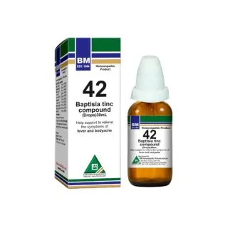 BM 42 Drops homeopathic drops on a pure white background