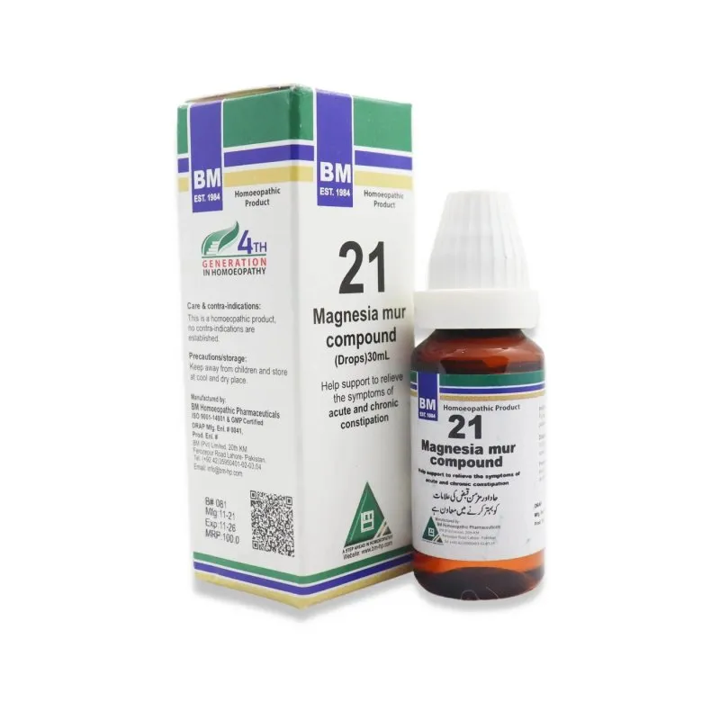 BM 21 Drops homeopathic drops on a pure white background