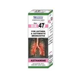 Dr. Masood HR-47 Asthamine homeopathic drops 20 ml product package on a white background
