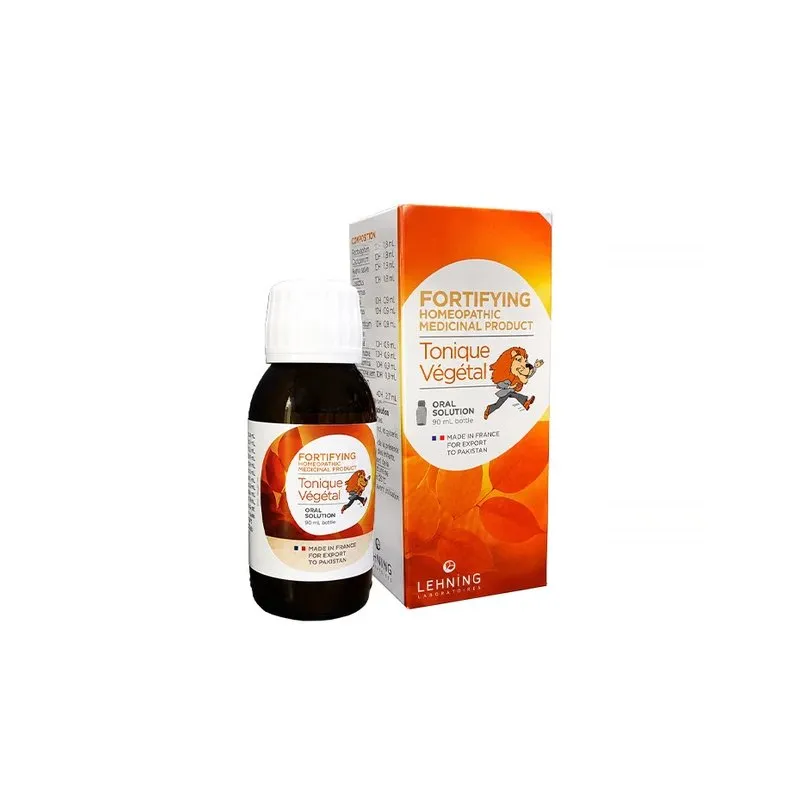 Tonique Vegetal 90ml Syrup by Lehning Laboratories, product package on white background