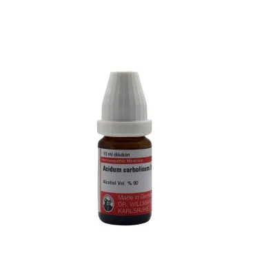 Acidum Carbolicum - Acid Carb 10ml liquid homeopathic dilution bottle or pack on white background