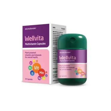 Wellvita Multivitamin Capsule by Paul Brooks, product pack on a white background