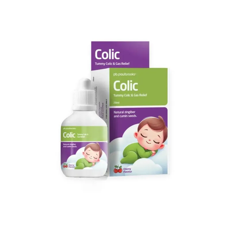 Colic Drops by Paul Brooks, product pack on a white background