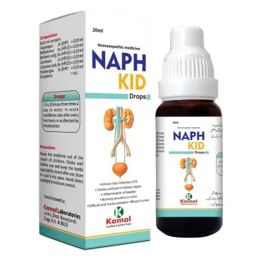 Naphkid (Drops) 20 ml, Kamal Laboratories product pack on a white background