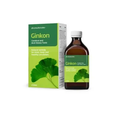 Ginkon Cerebral and Anti Stress Tonic by Paul Brooks, product pack on a white background