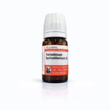 Dr. Willmar Schwabe Yohimbinum Hydrochloricum 3X tablets 20 g bottle on white background