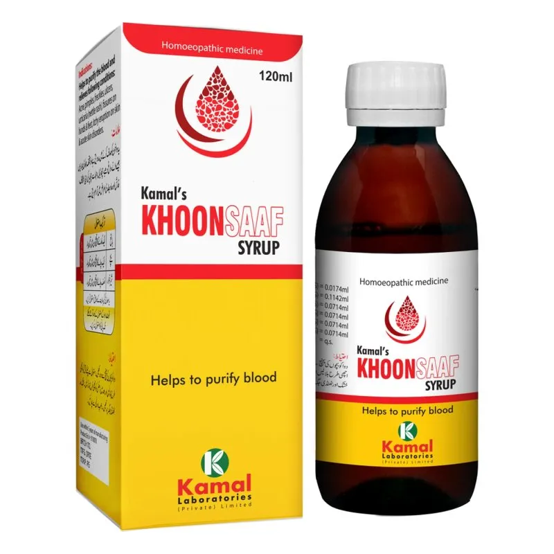 Kamal’s KHOONSAAF, Kamal Laboratories product pack on a white background