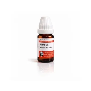 Merc Sol mixed pack formats homeopathic dilutions and tablets bottle or pack on white background