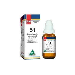 BM 51 Drops homeopathic drops on a pure white background