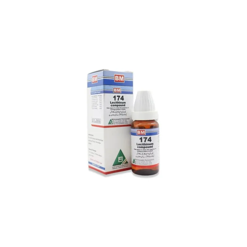 BM 174 Drops homeopathic drops by BM Homoeopathic Pharmaceuticals on a pure white background