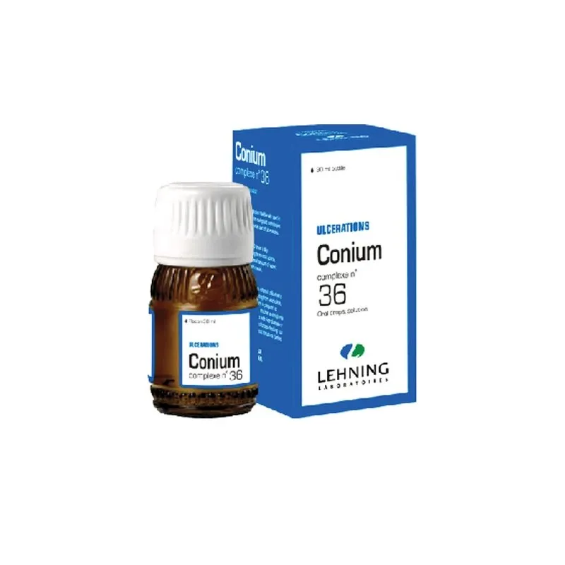 L-36 Conium Complex 30 ml Drops by Lehning Laboratories, product package on white background