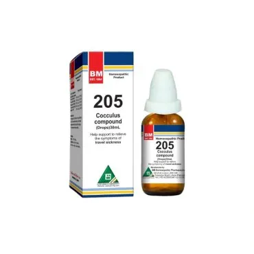 BM 205 Drops homeopathic drops on a pure white background