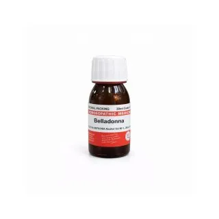 Belladonna homeopathic dilution bottle