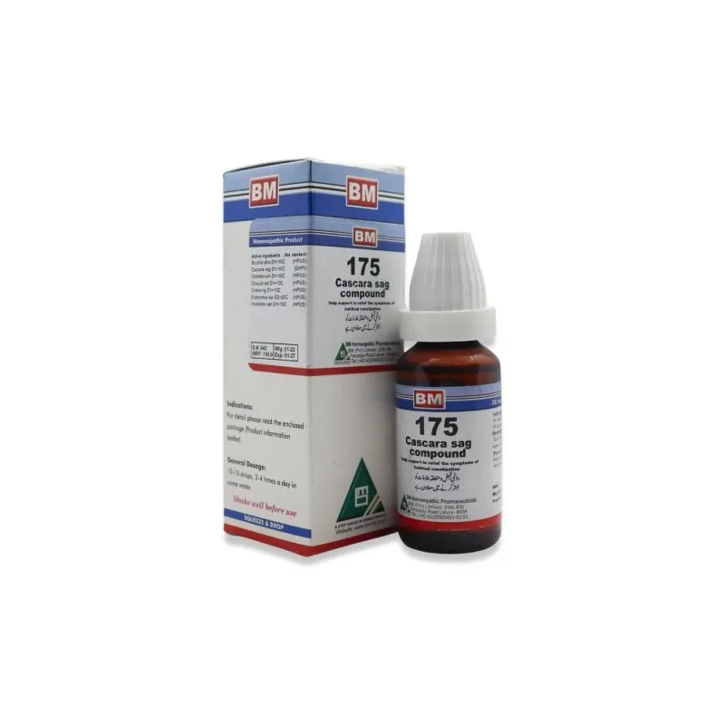 BM 175 Drops homeopathic drops by BM Homoeopathic Pharmaceuticals on a pure white background
