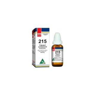 BM 215 Drops homeopathic drops on a pure white background