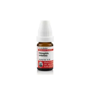 Chimaphila Umbellata 10ml homeopathic dilutions and mother tincture bottle or pack on white background