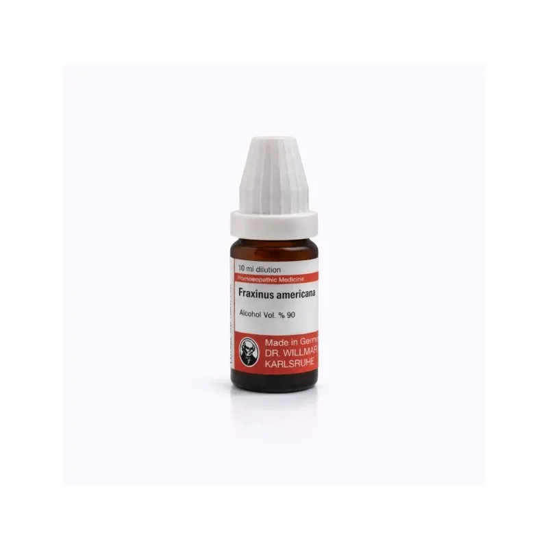 Fraxinus Americana 10ml homeopathic dilutions and mother tincture bottle or pack on white background