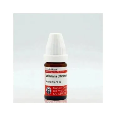 Valeriana Officinalis 10ml homeopathic dilutions and mother tincture bottle or pack on white background