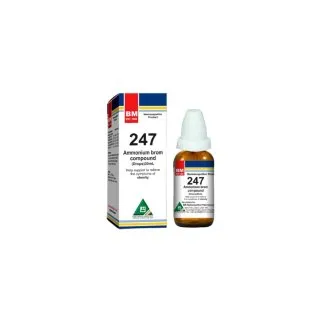 BM 247 Drops homeopathic drops on a pure white background