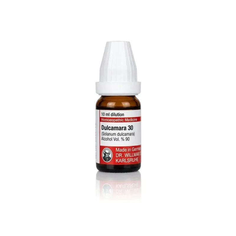 Dulcamara 10ml homeopathic dilutions and mother tincture bottle or pack on white background