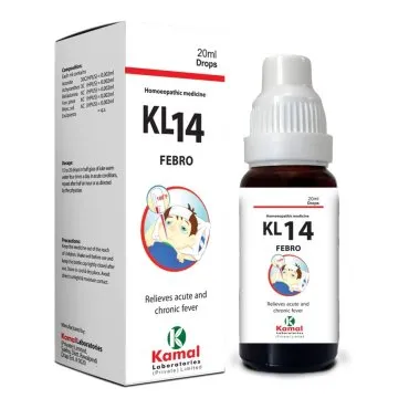 KL 14 (FEBRO) 20 ml, Kamal Laboratories product pack on a white background