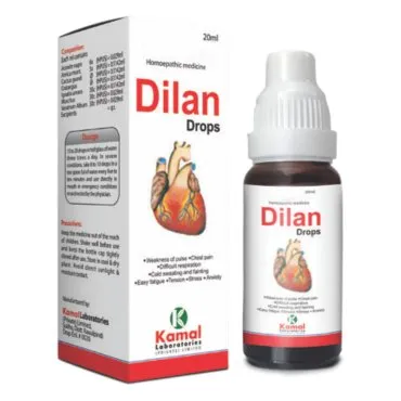 Dilan (Heart Tonic ) 20 ml, Kamal Laboratories product pack on a white background