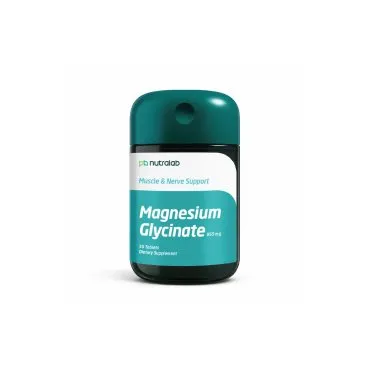 Magnesium Glycinate 850 mg Tablets by Paul Brooks, product pack on a white background