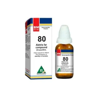BM 80 Drops homeopathic drops on a pure white background