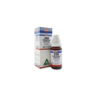 BM 228 Drops homeopathic drops by BM Homoeopathic Pharmaceuticals on a pure white background