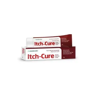 Itch Cure Herbal Cream by Paul Brooks, product pack on a white background