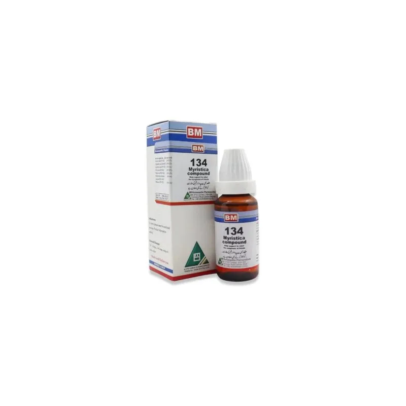 BM 134 Drops homeopathic drops by BM Homoeopathic Pharmaceuticals on a pure white background