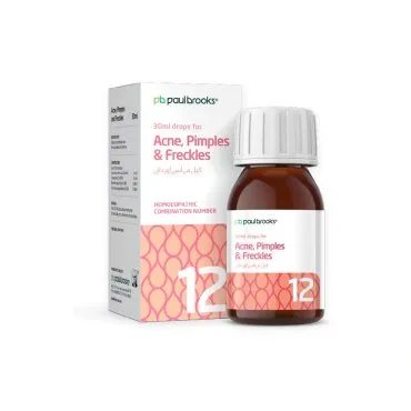 Acne, Pimples & Freckles by Paul Brooks, product pack on a white background