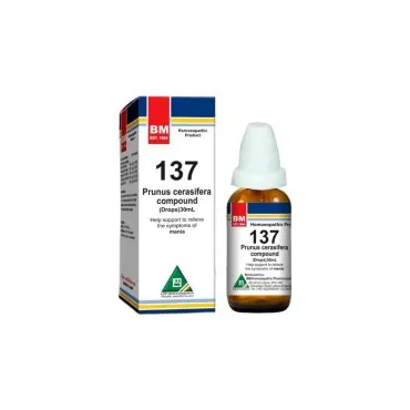 BM 137 Drops homeopathic drops on a pure white background
