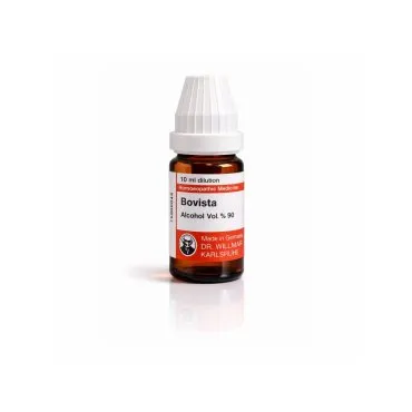 Bovista 10ml homeopathic dilutions and mother tincture bottle or pack on white background