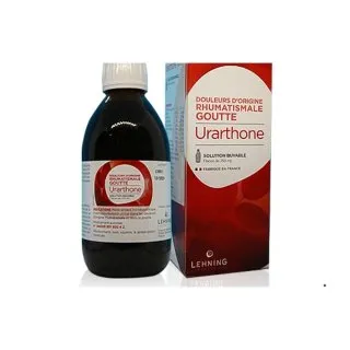 Urarthone 250 ml Syrup by Lehning Laboratories, product package on white background
