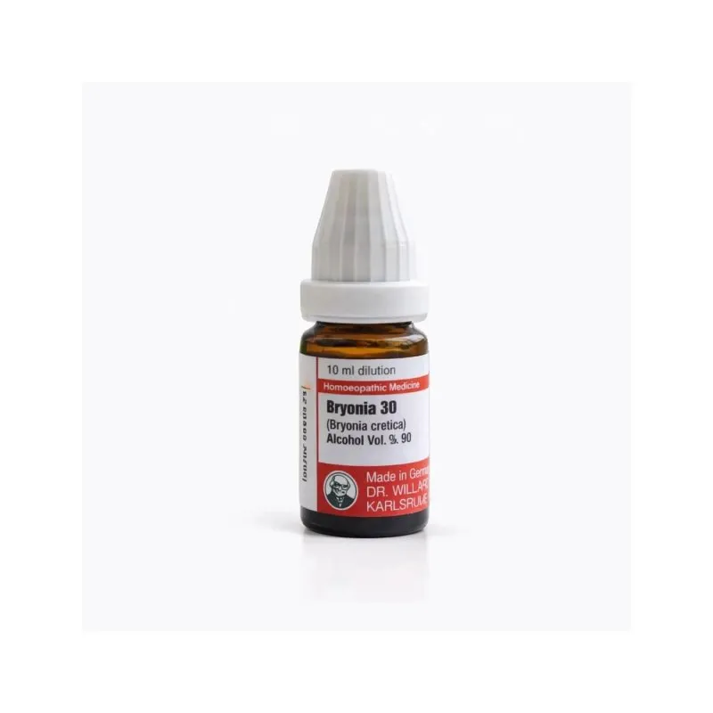 Bryonia 10ml homeopathic dilutions and mother tincture bottle or pack on white background