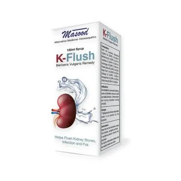 K-Flush Syrup by Dr. Masood, original product packaging on a white background