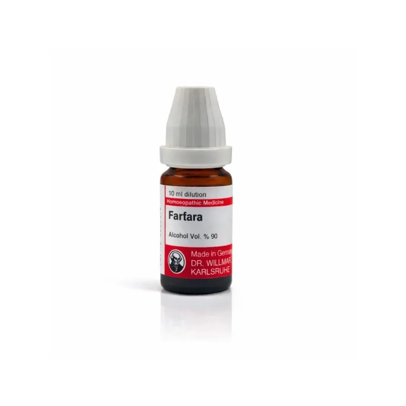 Farfara 10ml homeopathic dilutions and mother tincture bottle or pack on white background