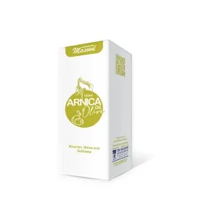 Arnica Olive Hair Oil 150 ml by Dr. Masood, original carton on a white background