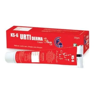 KS 06  URTI DERMA Cream (With Olive Oil) 20 g, Kamal Laboratories product pack on a white background