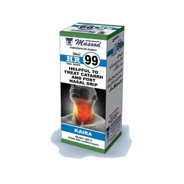 Dr. Masood HR-99 Kaira homeopathic drops 20 ml product package on a white background