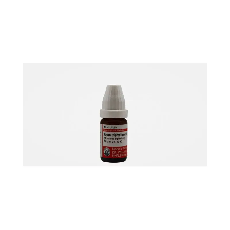 Arum Triphyllum 10ml homeopathic dilutions and mother tincture bottle or pack on white background