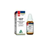 BM 107 Drops homeopathic drops on a pure white background