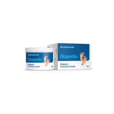 Diapedix Footcare Cream by Paul Brooks, product pack on a white background