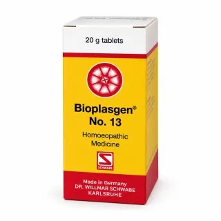 Bioplasgen No. 13 20g homeopathic combination tablets by Dr. Willmar Schwabe on a pure white studio background