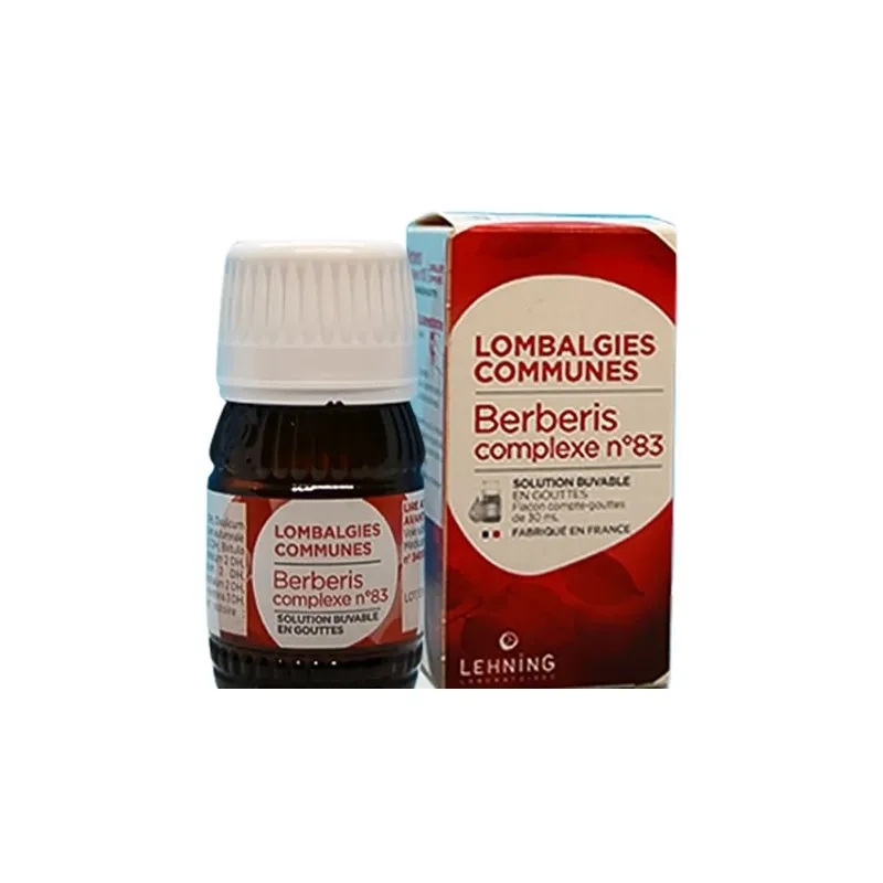 L-83 Berberis Complex 30 ml Drops by Lehning Laboratories, product package on white background