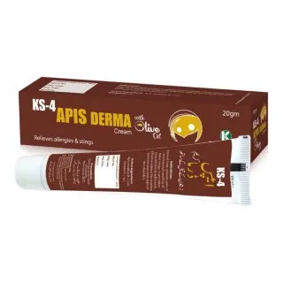 KS 04 APIS DERMA Cream (With Olive Oil) 20 g, Kamal Laboratories product pack on a white background