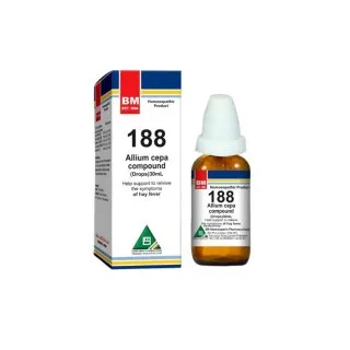 BM 188 Drops homeopathic drops on a pure white background