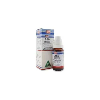 BM 240 Drops homeopathic drops on a pure white background