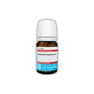 Magnesium Phosphoricum Tablets 20g 20g homeopathic tablets bottle or pack on white background